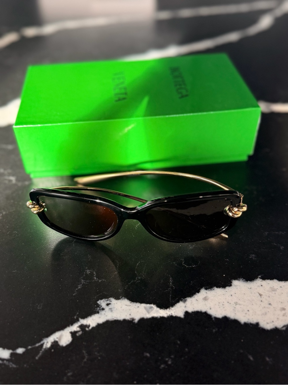 Black Women's Sunglasses with Gold Accent - Designer Style - Picture 11 of 11